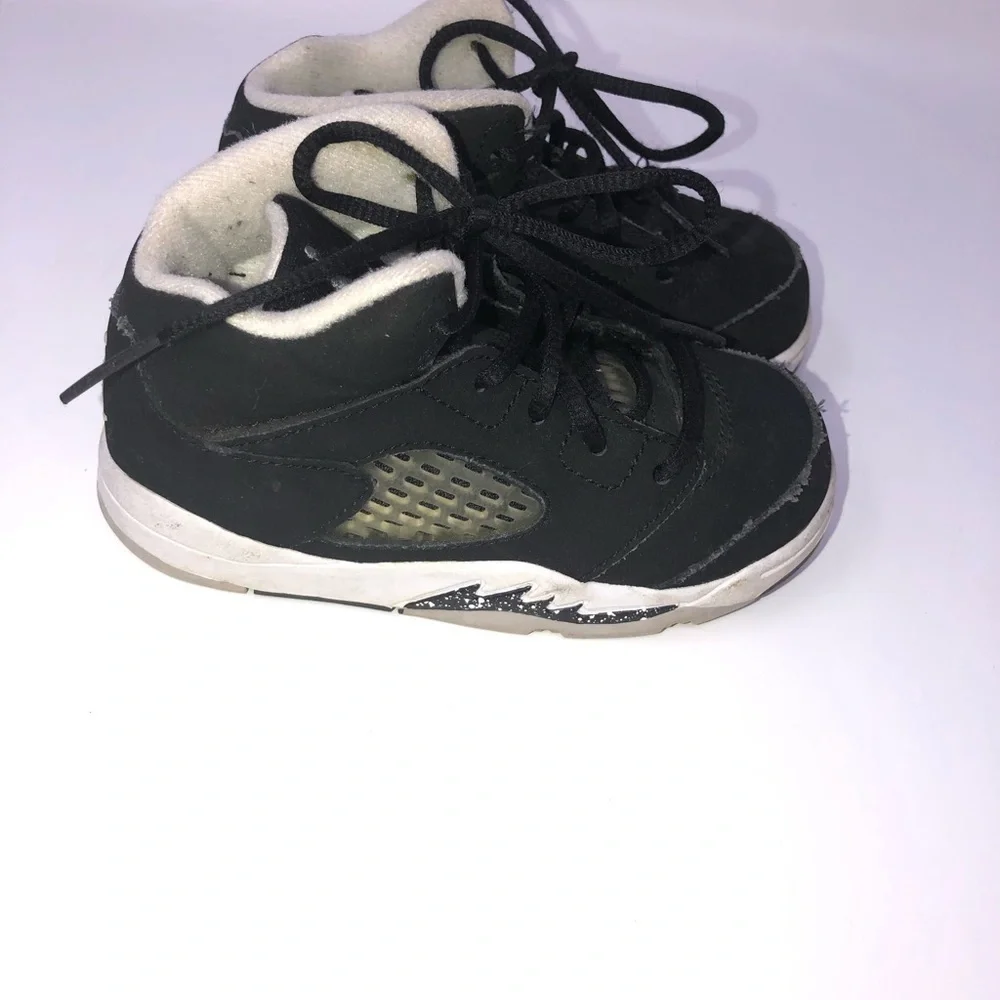 NIKE jordans retro 5 black kids toddler shoes 7c